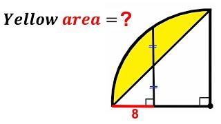 Can you find area of the Yellow shaded region? | (Quarter circle) | #math #maths | #geometry