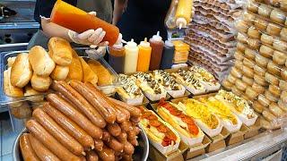 Selling 1000 pieces per day! American style Hot dog that is a big hit in Korea. / Korean Street Food
