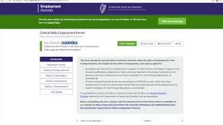 Critical Skills Work Permit : Online application - Ireland