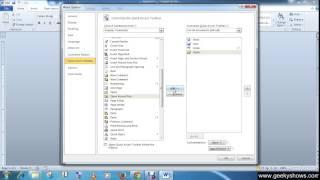 Microsoft Office Word 2010 Add or Remove Commands to Quick Access Toolbar