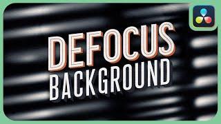 The New Defocus Background Tool | DaVinci Resolve 19 Studio |