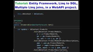 Tutorial: WebAPI with EFCore and Linq  [Easy Entity Framework / Linq to SQL examples]  [July 2021]
