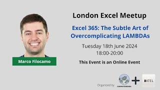 Excel 365: The Subtle Art of Overcomplicating LAMBDAs | Marco Filocamo