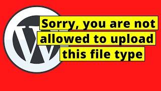 'Sorry, you are not allowed to upload this file type' Fix this using a Plugin