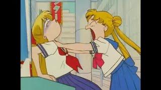 Sailor Moon throttles Sailor Venus