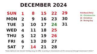 Calendar December 2024