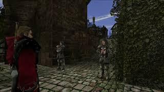 Gothic 2 — Маг огня нагнал страху на паладина.