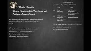 Thermal Chemistry Gibb's Free Energy Entropy/Enthalpy L1