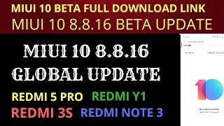 Miui 10 8.8.16 Global beta update and bug fixes for all mi devices|miui 10 8.8.16 Download links|Hin