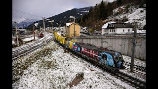 Bahnverkehr im Bahnhof Selzthal am 22.11.24 - "Tauernbahnumleiter, DPB, LTE, CD Cargo, Cargoserv"