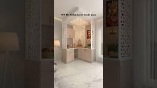 A Mandir Room To Embrace Divinity | Corner Pooja Room Design #poojaroomtips #interiordesign #shorts