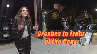 Drunk Woman Crashes in Front of Cops Before DUI Arrest