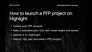 Launch a PFP project