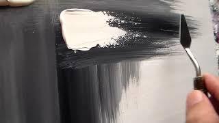 Acrylic Abstract Painting / White and Black / Abstract Art / R-211