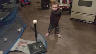 2 year old swings a 24 ounce Bat!