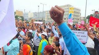 Central government employee's protest for 7th pay commission at UGC gate