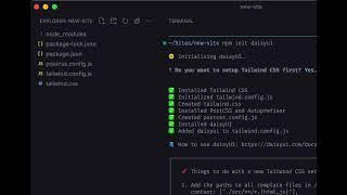 How to install Tailwind CSS and daisyUI with 1 command?