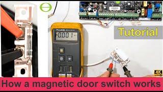 How does a magnetic door contact switch work for an alarm system-  tutorial