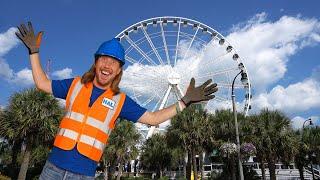 Handyman Hal uses Tools and Explores the Sky Wheel | Ferris Wheel | Handyman Hal Fun Videos for Kids