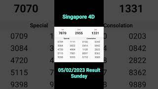 Singapore 4d result today 05/02/2023 #singapore_4d #4dresult #lottoresulttoday