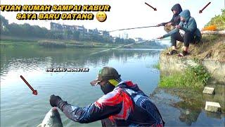 Tuan sampai kabur..! Saat saya strike ikan besar mancing ikan nila