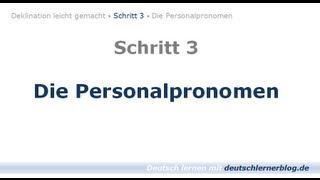Deutsch lernen / Learn German: Personalpronomen - Deklination 03