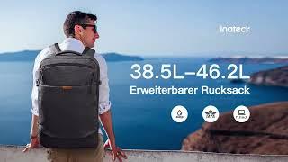 Inateck 38.5-46.2 L Reiserucksack, erweiterbarer Handgepäck Rucksack, spritzwassergeschützt, BP03006