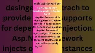 How Dependency Injection works in Asp.Net Application? @ShivaShankarTech #csharp #dotnet