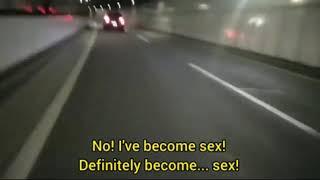 Japanese man chases car while yelling sex at the top of his lungs but with "you say run"