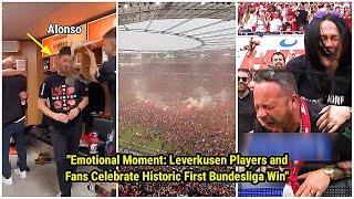 Emotional Moment: Bayer Leverkusen Players and Fans Celebrate Historic First Bundesliga Win 