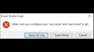 Make sure you configure your 'user.name' and 'user.email' in git || Error