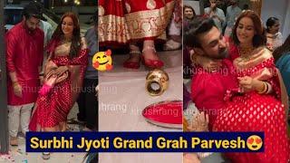 Surbhi Jyoti Grand Welcome in Susral with Husband Sumit Suri Looks Adorable with luxurious Welcome