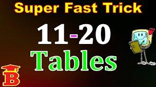 11 to 20 all Tables Easy Trick (Be Human Computer)