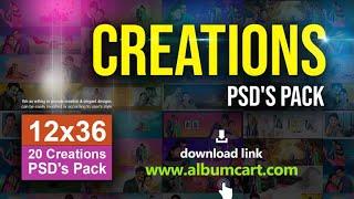 Creations PSD Pack | Wedding Album Creations | Couple Creations | 12x36 Background | Album PSD Files