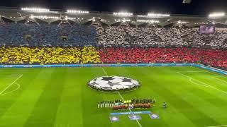 Ukrainian-Polish colors before the start of the Shakhtar - Real Madrid match