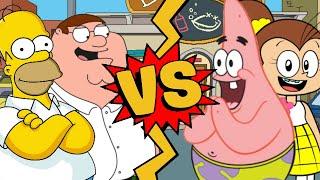 M.U.G.E.N. Battles | Homer Simpson/Peter Griffin vs Patrick Star/Luan Loud