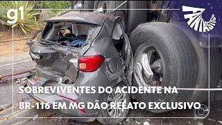 Exclusivo: sobreviventes do acidente na BR-116 em MG dizem que pneu de ônibus estourou #Fantástico