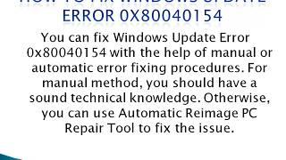 Remove Windows Update Error 0x80040154