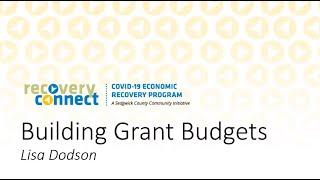 Building Grant Budgets | Recovery Connect