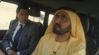 Sheikh Mohammed driving around Dubai with BBC News