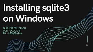 How to correctly install sqlite3 database on windows operating system.