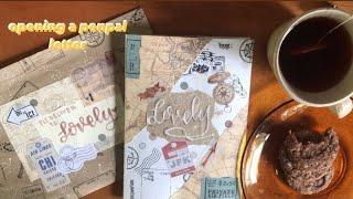  opening a penpal letter | vintage travel theme 