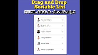 Drag and Drop Sortable List using HTML CSS & JavaScript