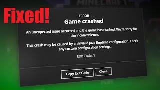 How to fix minecraft crashing with Exit Code 1