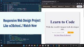 HTML projects for beginners | Responsive Web Design Web Site | Like W3 School.