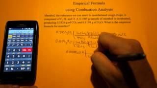 Empirical Formula Calculation from CO2 and H2O (Combustion analysis)