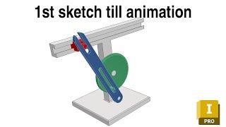 Autodesk Inventor 2024 assembly tutorial for beginners: Quick Return Mechanism