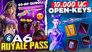  A6 ROYALE PASS TO'LIQ SKINLARI -  40-RP MIFIKI -  50-RP KILLCHATI -  10,000 UC OPENKEYS