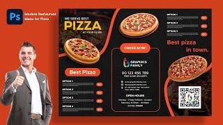 Food Menu Design - Pizza Restaurant Menu Template in Photoshop | TUTORIAL