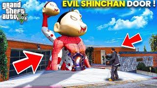 Shin Chan Stuck in Evil Spider Man Shin Chan Door at Franklin House| Franklin Helping Gta 5 Telugu